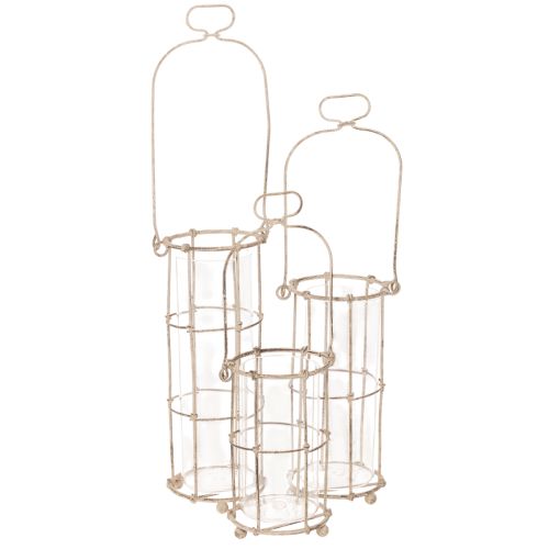 Lanterne de jardin, lampe à vent en métal Ø8,5 cm H23/18,5/14,5 cm, lot de 3 acheter | Floristik24.fr