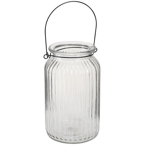 Floristik24 Lanterne en verre pour poignée suspendue H18cm 2pcs