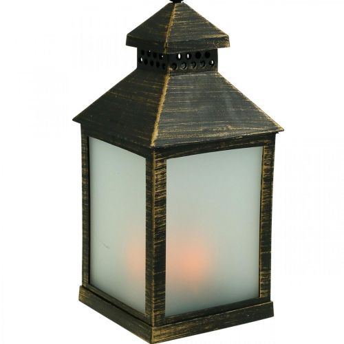 Floristik24 Lanterne LED avec Minuterie Déco Lanterne Vintage Or H23cm