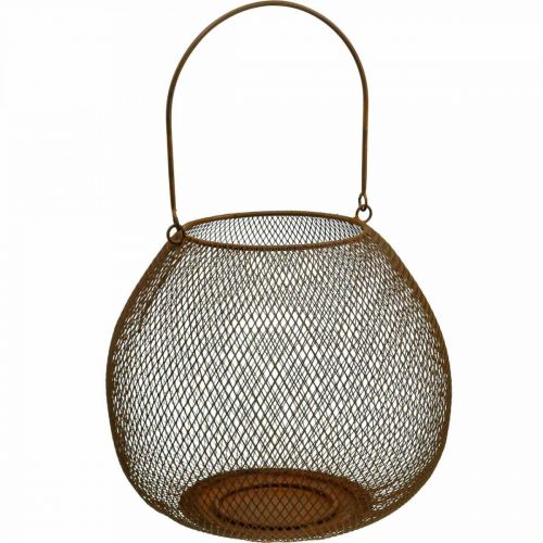 Floristik24 Lanterne déco avec anse métal aspect rouille Ø26cm H22cm