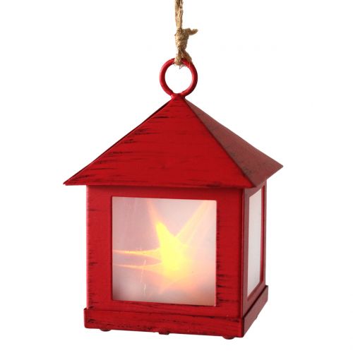 Floristik24 Lanterne avec éclairage rouge 6cm x 6cm 3pcs