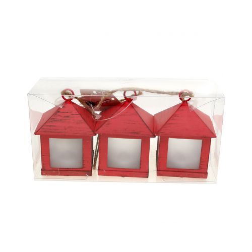 Floristik24 Lanterne avec éclairage rouge 6cm x 6cm 3pcs