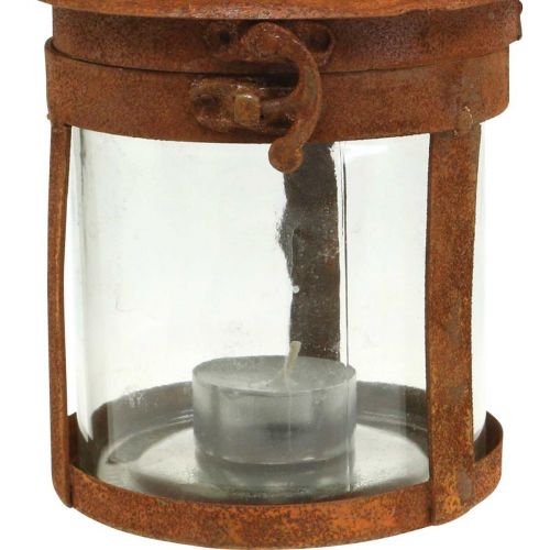 Floristik24 Lanterne en métal patiné, décoration estivale, lanterne en métal rouillé H18cm Ø10cm