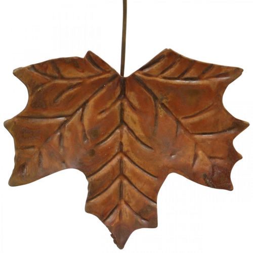 Floristik24 Feuilles en métal pour accrocher des feuilles d'automne brun rouille 7.5-10cm 4pcs