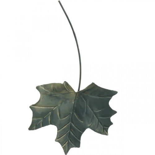 Article Feuilles déco automne métal gris argent L20cm 4pcs