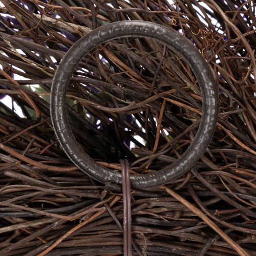 Article Couronne de lavande printanière, décoration de porte, objet décoratif pour l'entrée, 60 cm