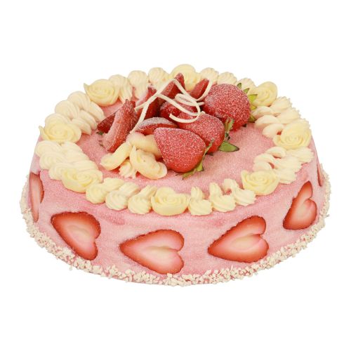 Factice alimentaire, gâteau artificiel crème fraise Ø23cm H9,5cm