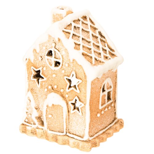 Porte-bougie chauffe-plat en forme de maison en pain d'épice, à poser et à utiliser comme décoration, 13 cm | Floristik24.fr