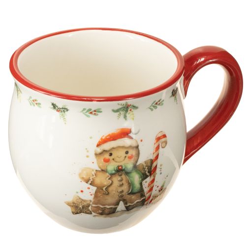 Floristik24 Mug bonhomme en pain d&#39;épices en céramique de Noël H9,5 cm