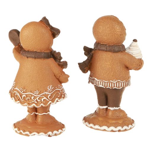 Article Bonhomme en Pain d&#39;Épices Femme en Pain d&#39;Épices Noël Marron H11cm 2pcs
