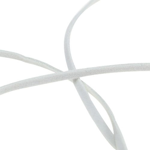 Floristik24 Cordon cuir blanc 3mm 10m