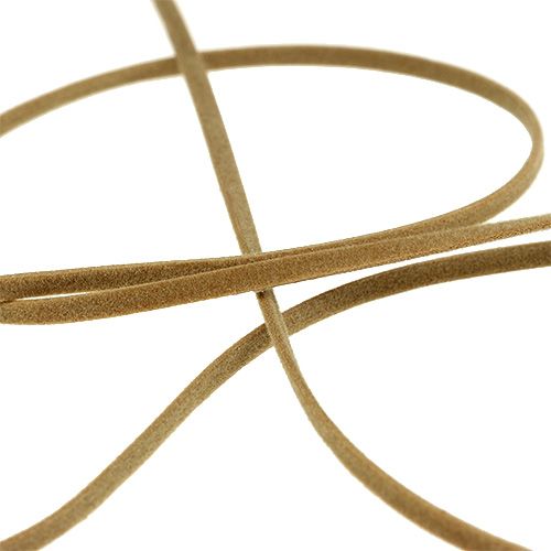 Article Lacet de cuir brun clair mat 3 mm 10 m