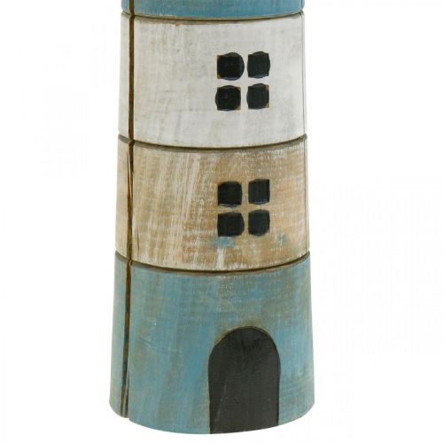 Floristik24 Décoration maritime, phare en bois, décoration marine, phare décoratif bleu H31cm