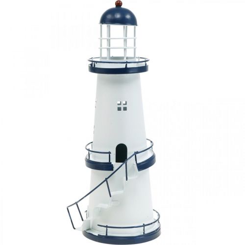Floristik24 Phare bleu foncé décoration maritime décoration d'été en métal