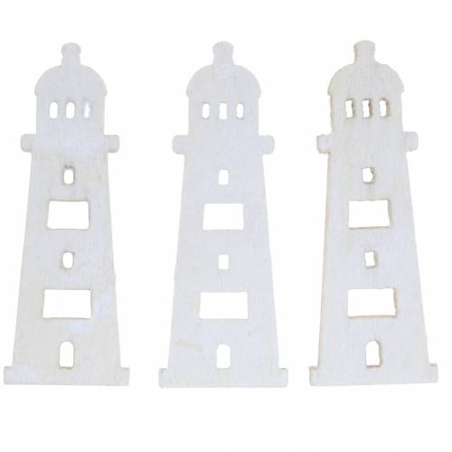 Article Décoration phare en bois naturel 4cm 72 pcs