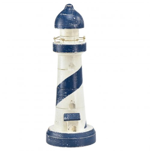 Article Décoration de table Phare Maritime bleu blanc Ø10,5cm H28,5cm