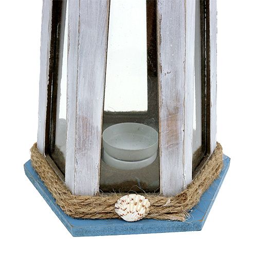 Floristik24 Phare photophore bleu-nature H. 32 cm
