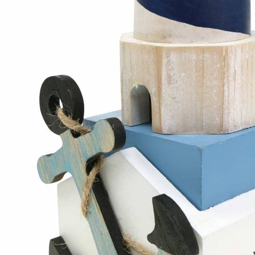 Floristik24 Phare déco maritime bleu foncé 34cm