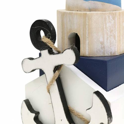 Phare déco maritime bleu clair 34cm | Floristik24.fr