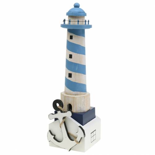 Phare déco maritime bleu clair 34cm | Floristik24.fr