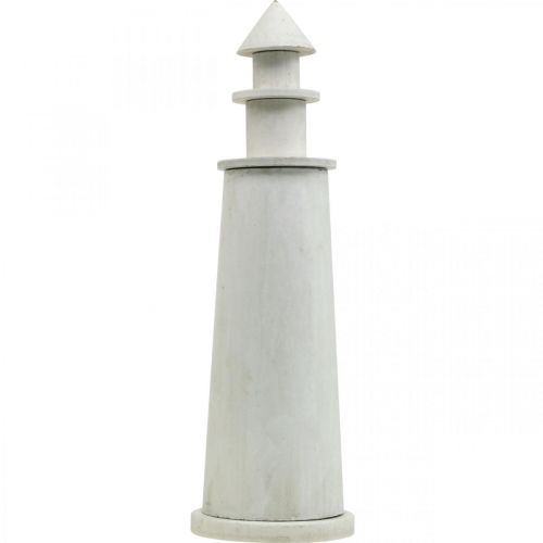 Article Phare Shabby Chic Crème Déco Maritime Ø13cm H41.5cm