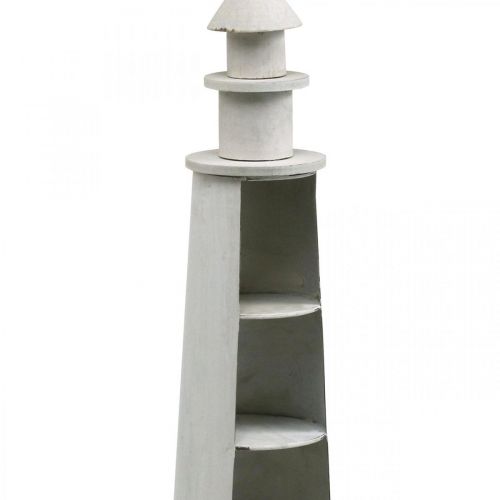 Article Phare Shabby Chic Crème Décoration Été Maritime Ø14,5cm H51cm