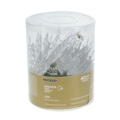 Floristik24 Guirlande lumineuse glaçon 40 LEDs blanc chaud 3.9m