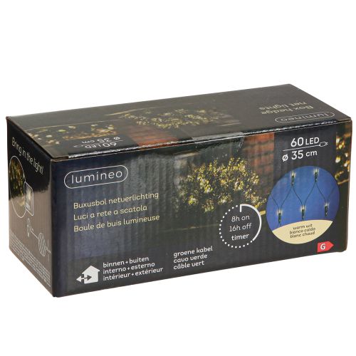 Article Filet lumineux d&#39;extérieur pour buis, guirlande lumineuse avec 60 LED, Ø35cm