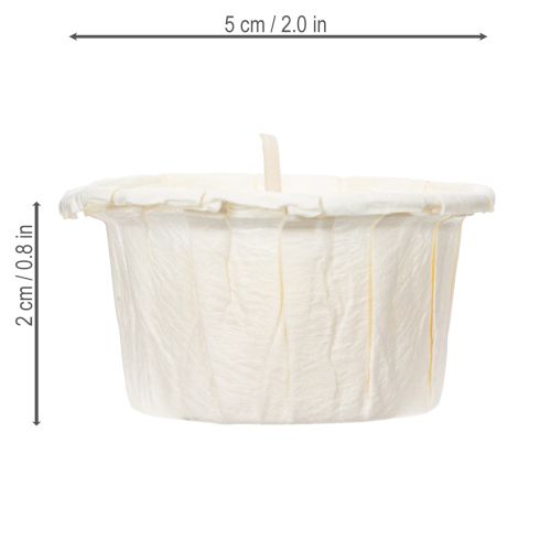 Article Bougie chauffe-plat sous étui en papier pour les fêtes et les moments d'ambiance. Lot de 50 bougies de 4 cm.