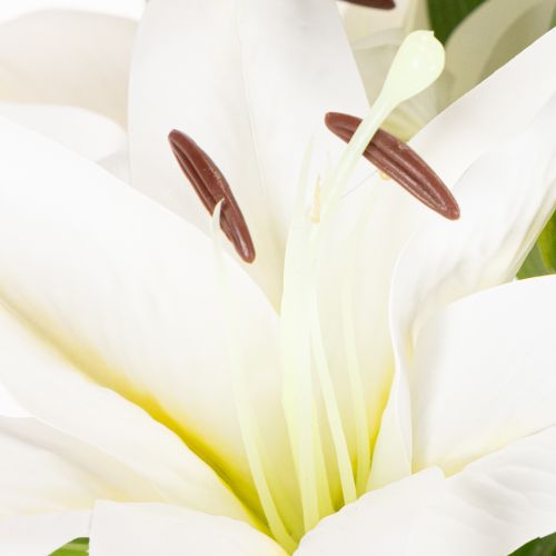 Lys décoratif artificiel 6 fleurs blanches 66 cm en plastique | Floristik24.fr