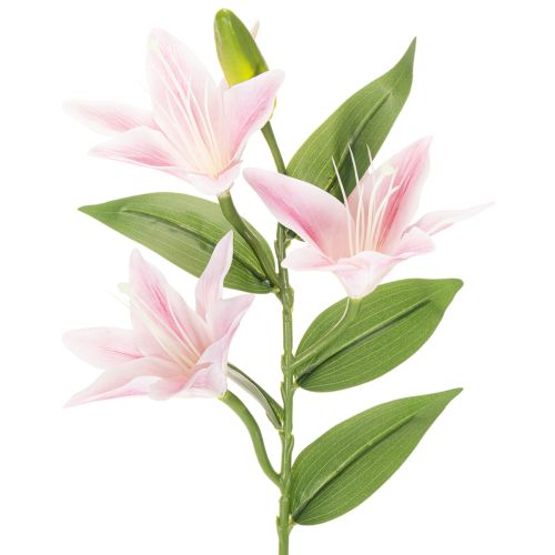 Lys artificiels sur tige pour décoration, 68 cm, lot de 3, rose et vert acheter | Floristik24.fr