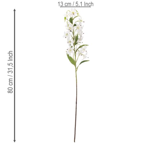 Lys artificiel blanc 80 cm – Tige décorative longue | Floristik24.fr