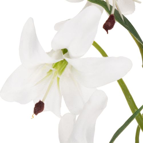 Branche fleurie artificielle lys blanc décorative 80 cm | Floristik24.fr