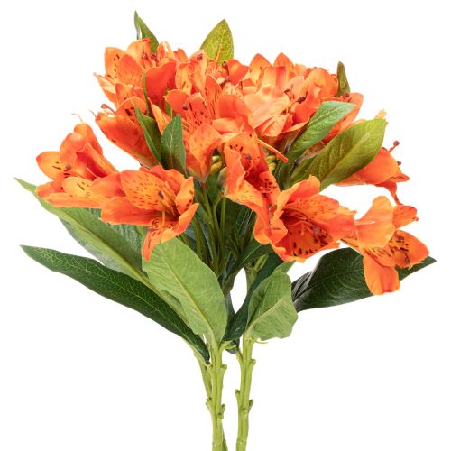 Fleurs artificielles Alstroemeria orange 75 cm - Bouquet décoratif 3 tiges