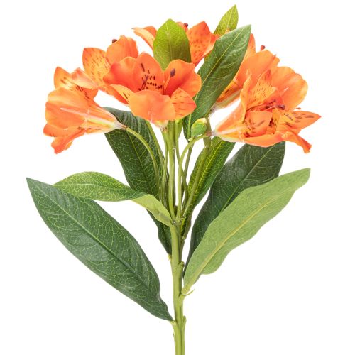 Kunstblume Alstroemeria orange 75 cm bouquet décoratif 3 pièces | Floristik24.fr