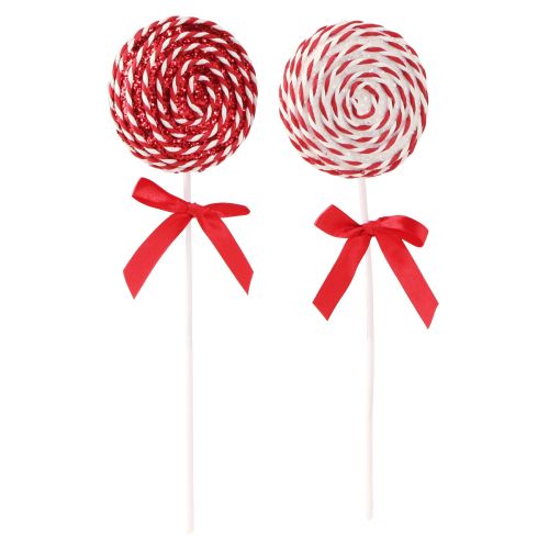 Floristik24 Sucette décoration de Noël rouge blanc mousse sucette H30cm 2pcs