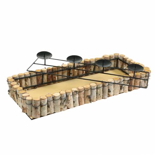 Floristik24 Bougeoir de l'Avent bord bouleau 44cm