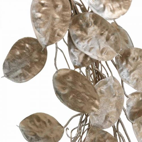Floristik24 Couronne décorative feuille d'argent couronne artificielle de feuilles champagne Ø59cm