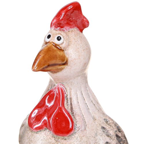 Article Décoration de Pâques en céramique Poulet drôle 13,5cm 2pcs