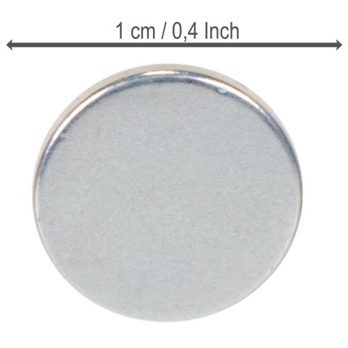 Lot de 20 disques magnétiques ronds en métal argenté 1 cm pour décoration et fixation | Floristik24.fr