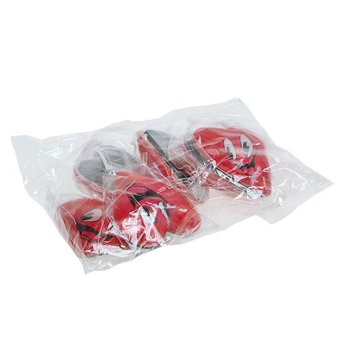 Floristik24 Aimant coeur emoticon rouge 4cm 6pcs