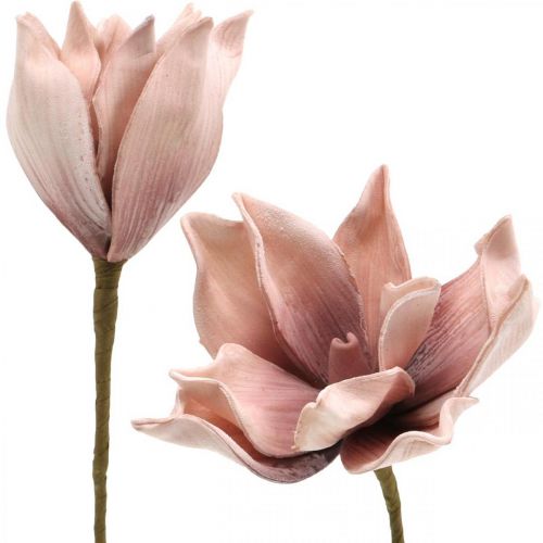 Magnolia artificiel vieux rose fleur artificielle fleur en mousse Ø10cm 6pcs