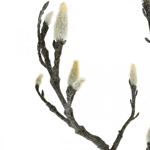 Article Branche de Magnolia Printemps Bourgeon Branche Artificielle Marron Blanc L100cm
