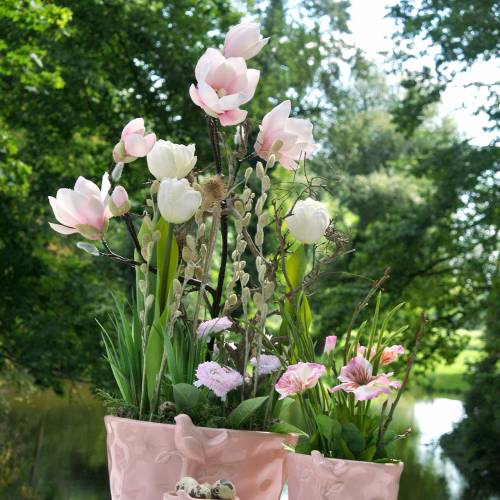 Floristik24 Branche de magnolia Fleurs de soie de magnolia artificielles roses