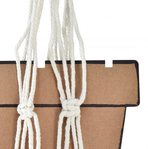 Article Panier suspendu en macramé pour pot Ø18–19cm crème H85cm