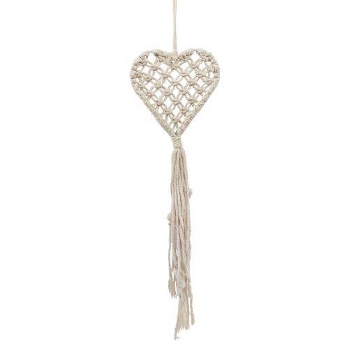 Article Pendentif décoratif en macramé cintre décoratif coeur 17×65cm