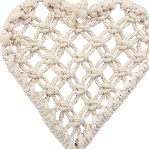 Article Pendentif décoratif en macramé cintre décoratif coeur 17×65cm