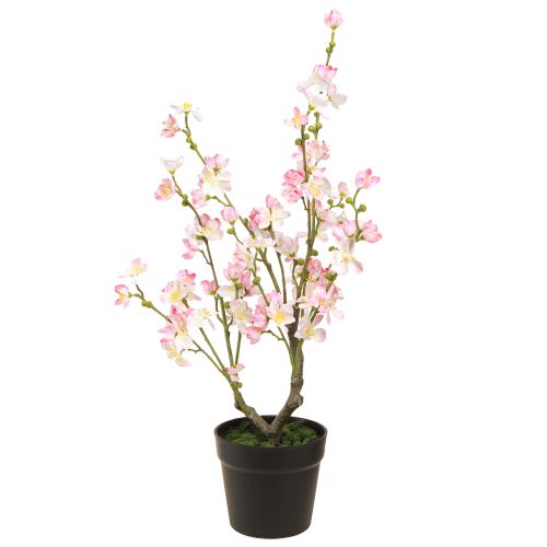 Article Amandier Grande Plante Artificielle en Pot Rose Blanc 74cm