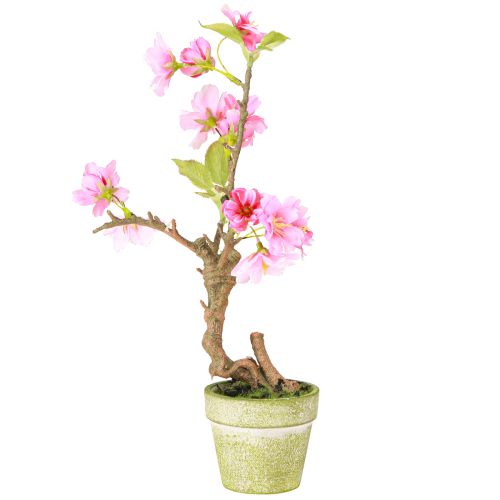 Article Amandier artificiel en pot à fleurs roses H28cm