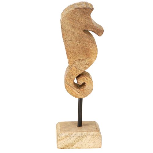 Article Décoration en bois de manguier hippocampe avec perles décoration de table maritime 20cm